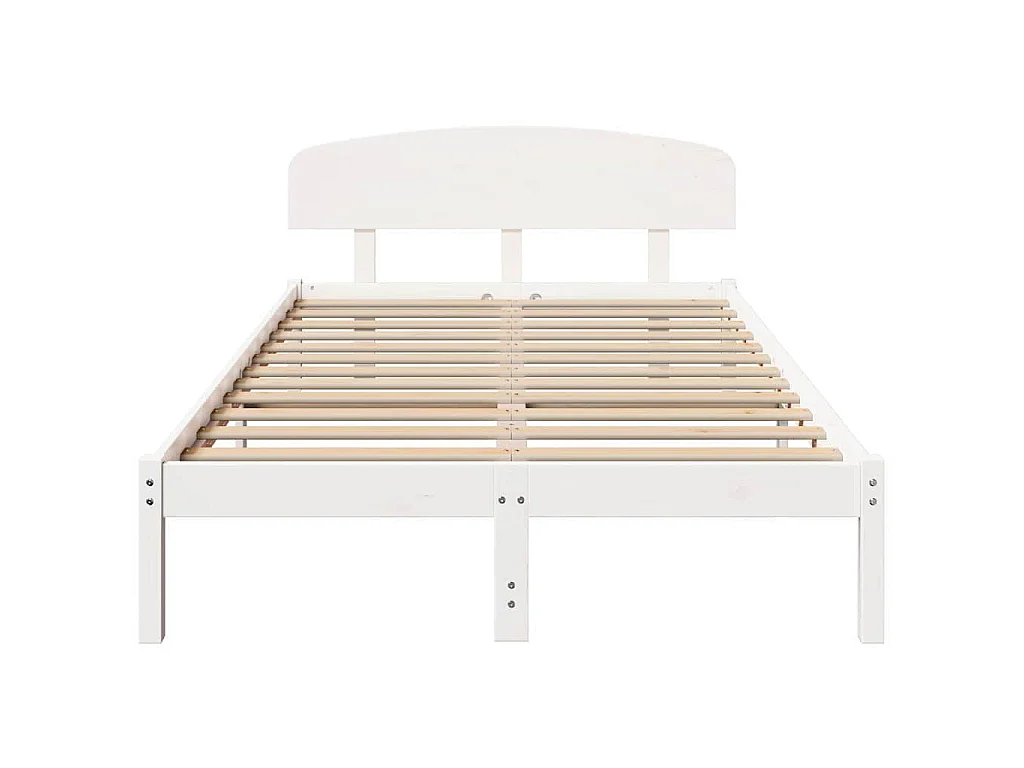 Struttura del letto Bianco 135 x 190 cm Pino massello