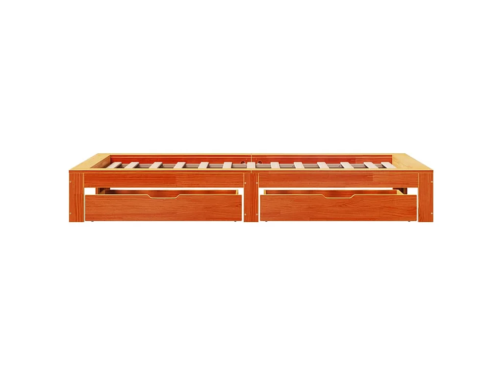 Cadre de lit sans matelas cire marron 90x200 cm bois pin massif