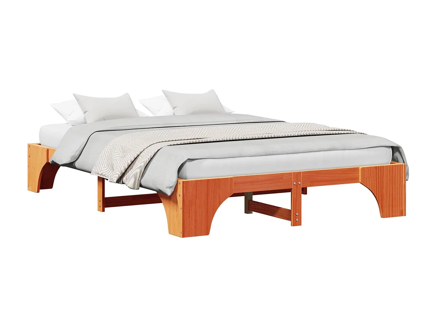 Estructura de cama Marrón cera 140 x 200 cm