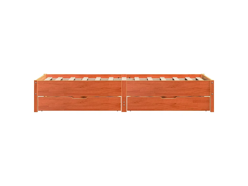 Cadre de lit sans matelas cire marron 100x200cm bois pin massif