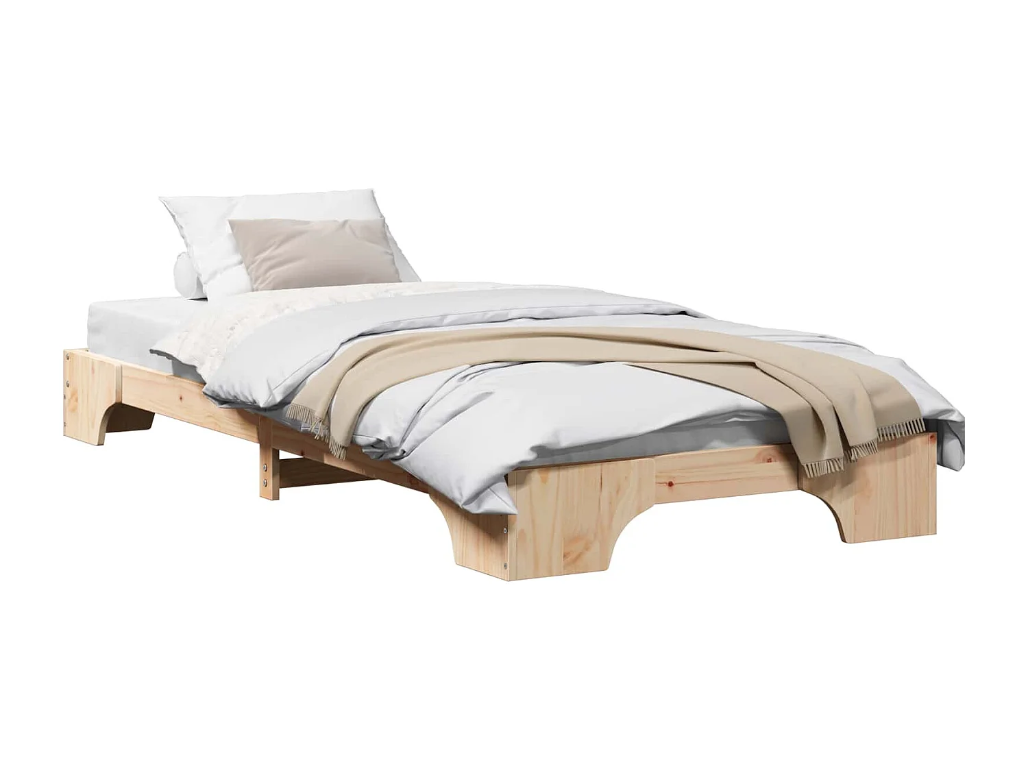 Cadre de lit Naturel 100 x 200 cm Pin massif