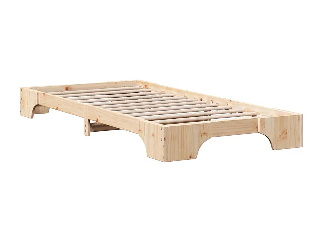 Cadre de lit Naturel 100 x 200 cm Pin massif