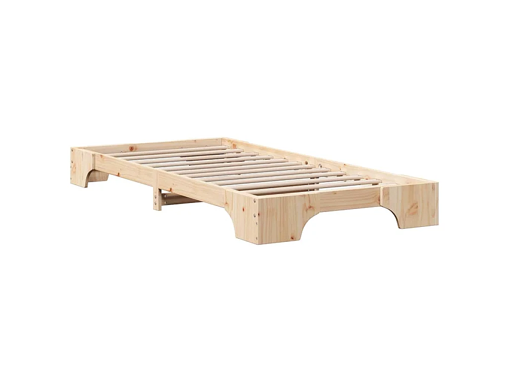 Bettrahmen Natur 100 x 200 cm Massives Kiefernholz
