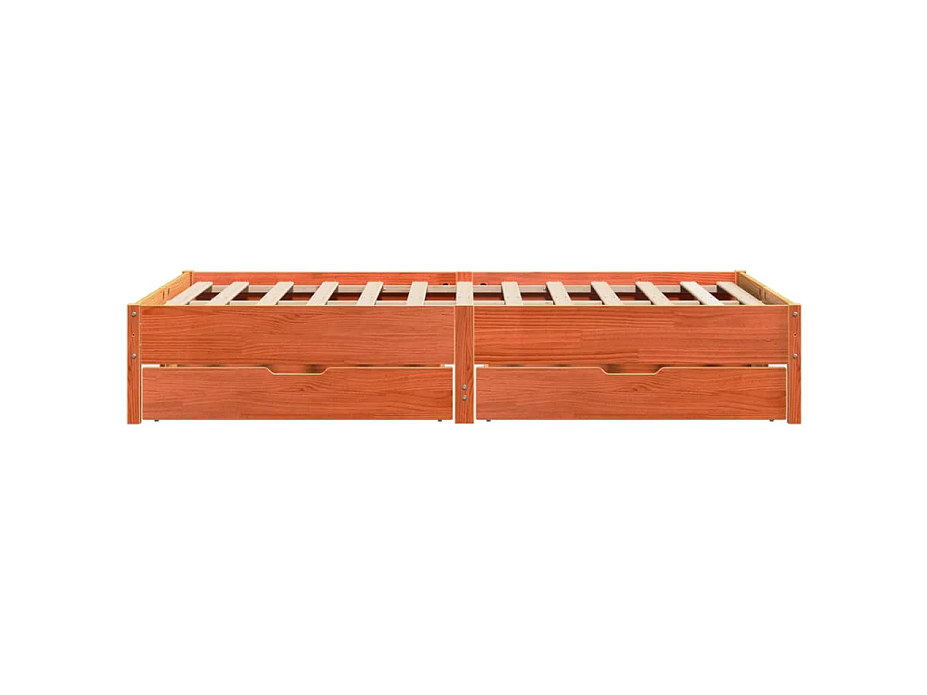 Cadre de lit sans matelas cire marron 160x200cm bois pin massif
