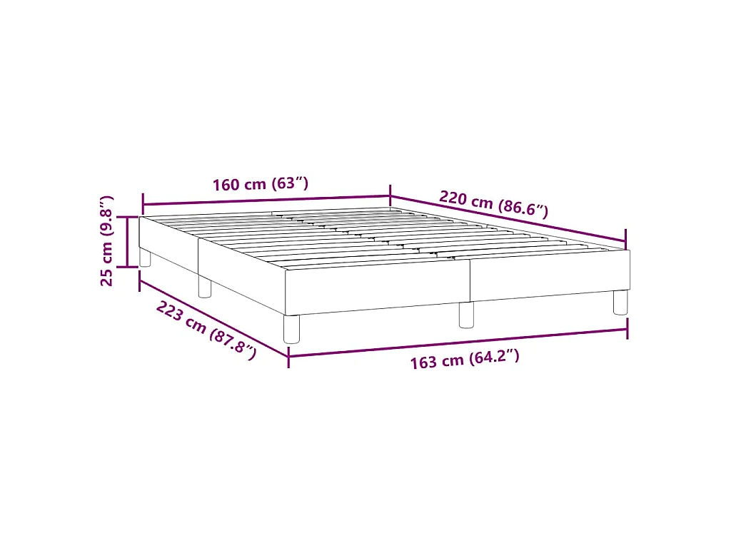 Bedframe zonder matras 160x220 cm fluweel zwart