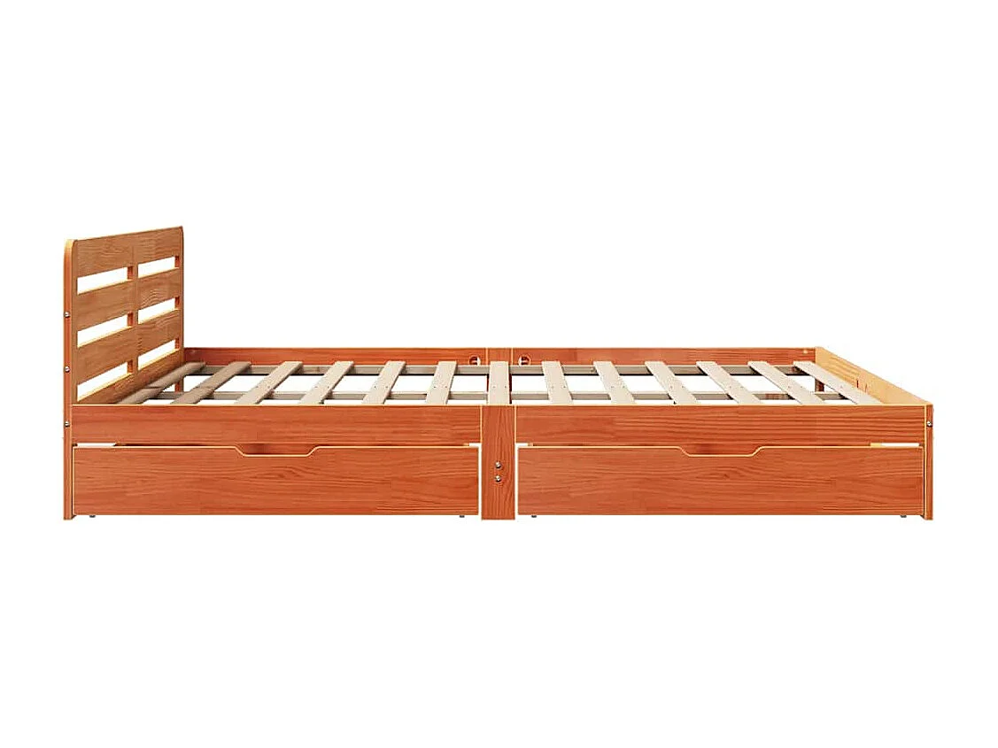Cadre de lit sans matelas cire marron 180x200cm bois pin massif