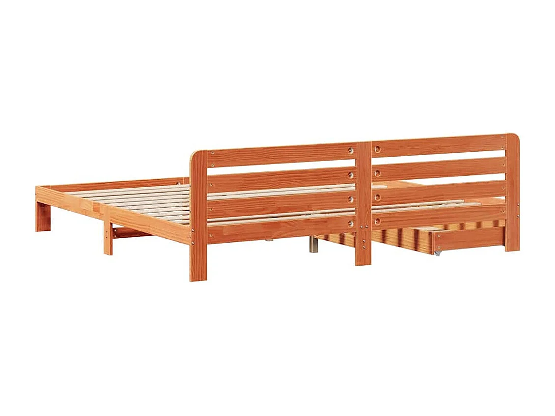 Cadre de lit sans matelas cire marron 180x200cm bois pin massif