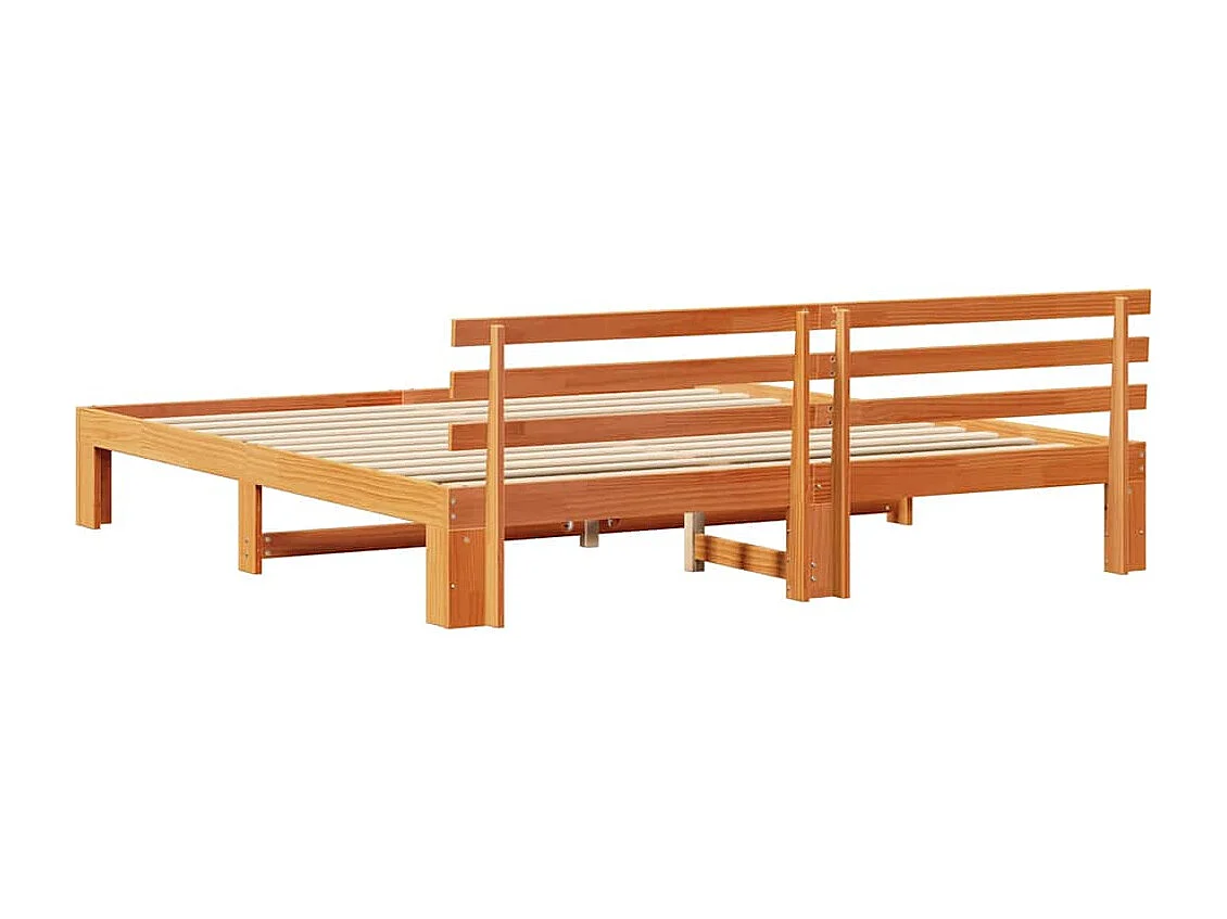 Struttura del letto Marrone cerato 200 x 200 cm Pino massello