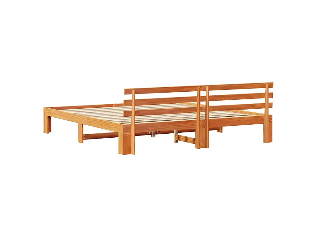 Bedframe Wasbruin 200 x 200 cm Massief grenenhout