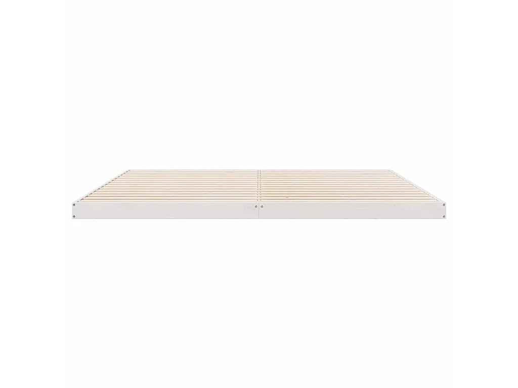 Struttura letto a terra Bianco 200 x 220 cm Pino massello