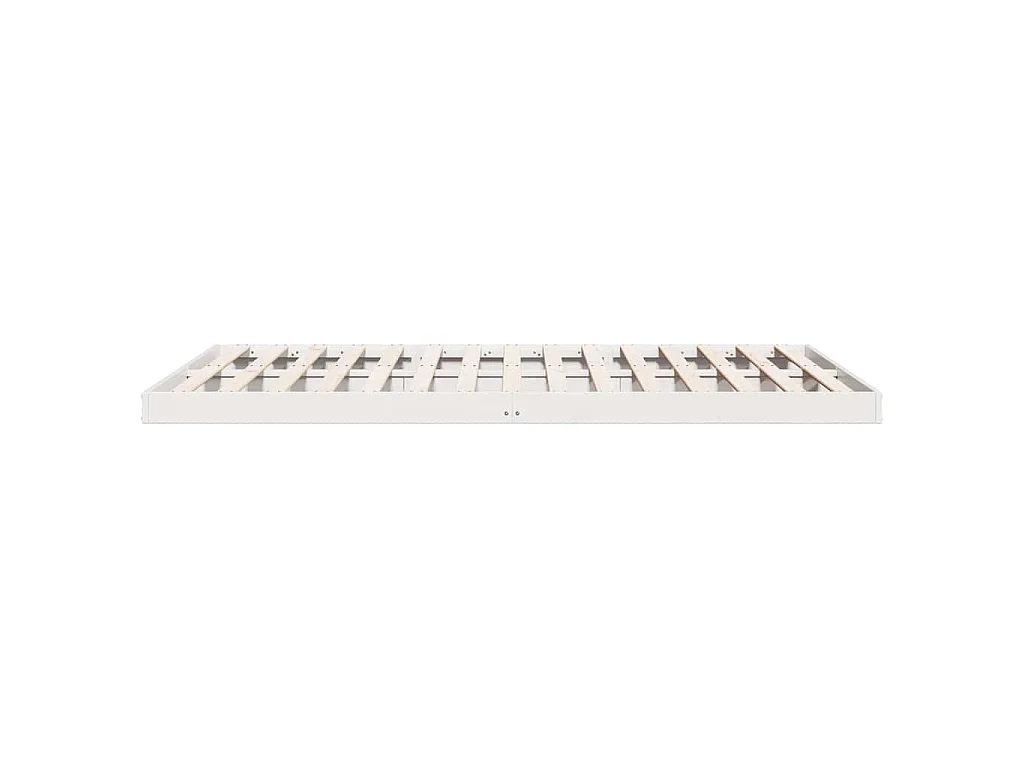 Struttura letto a terra Bianco 200 x 220 cm Pino massello