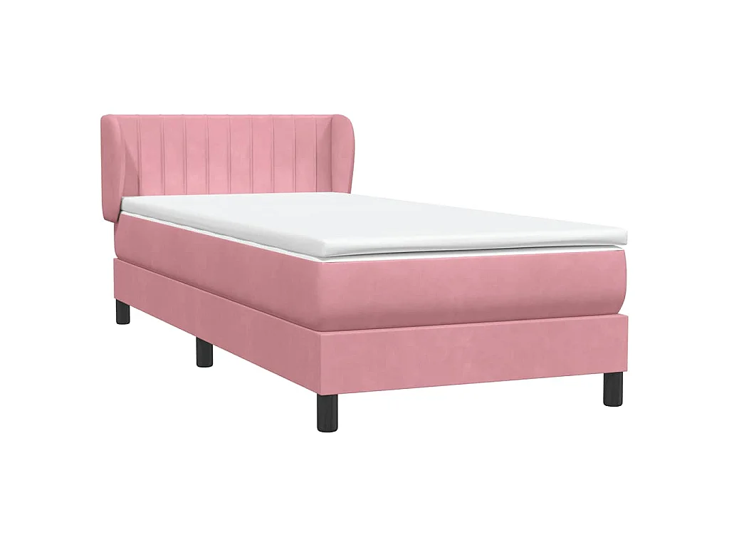 Boxspring met matras fluweel roze 90x210 cm
