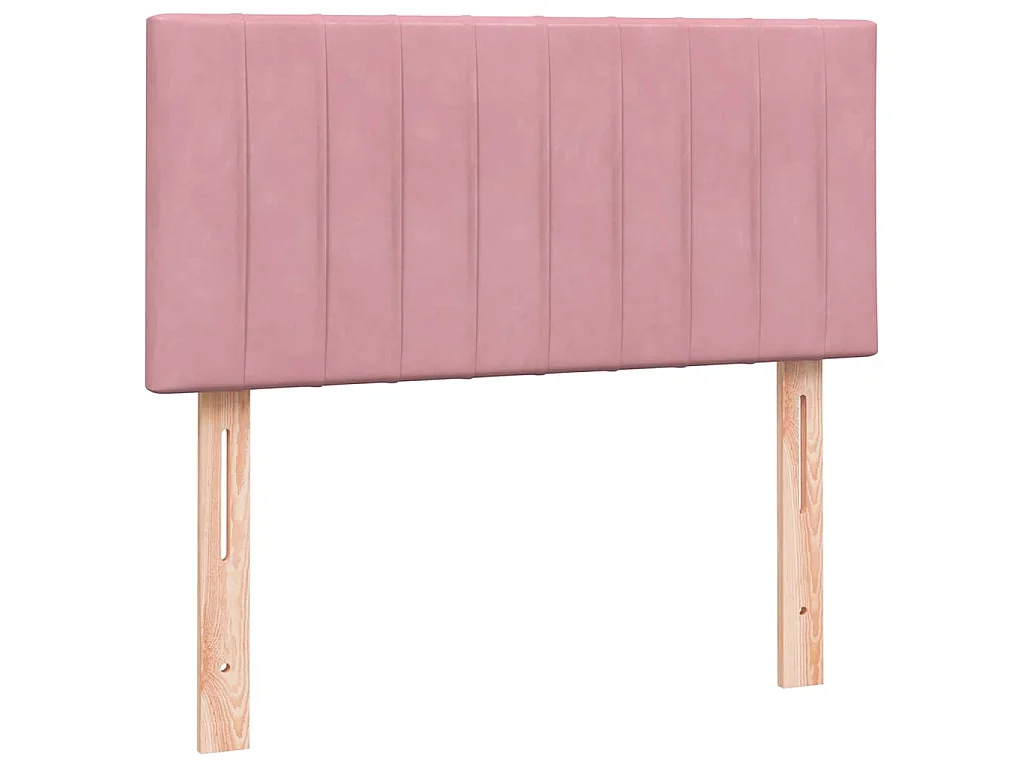 Boxspring met matras fluweel roze 90x210 cm