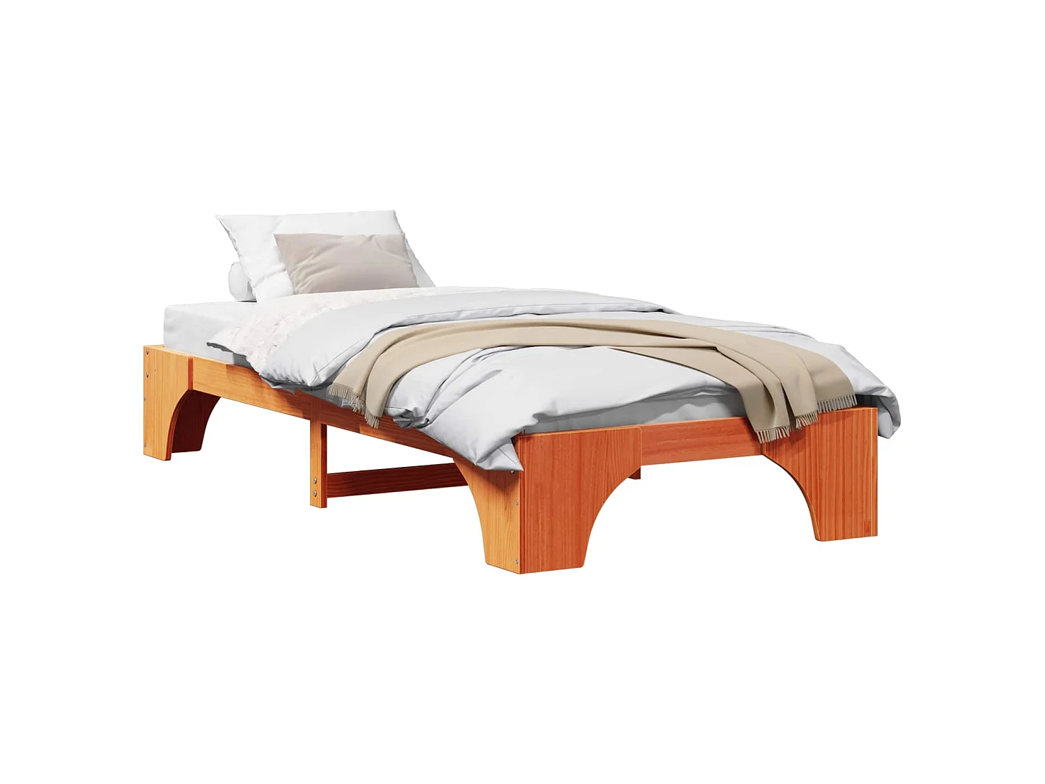 Cadre de lit Brun cire 100 x 200 cm Pin massif