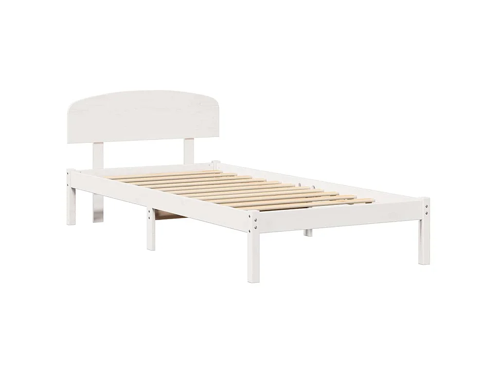 Bedframe met hoofdeinde Wit 80 x 200 cm Massief grenenhout