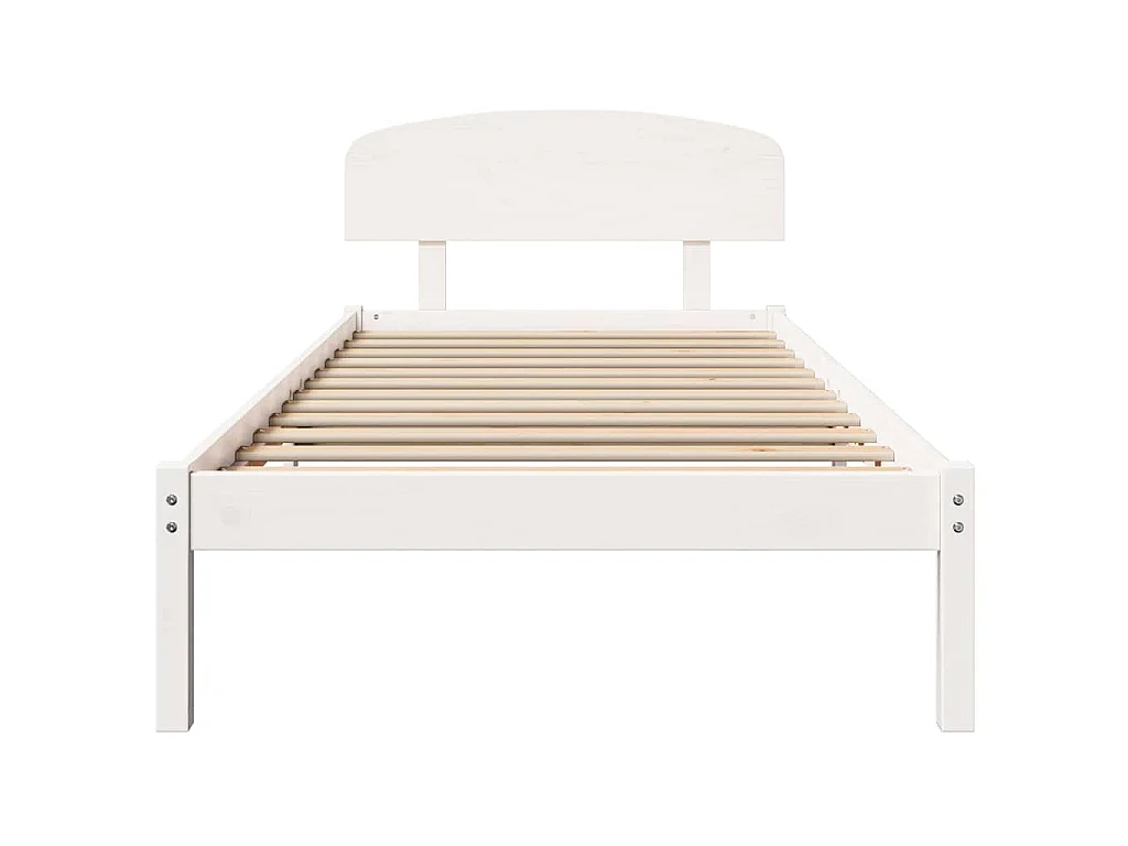 Bedframe met hoofdeinde Wit 80 x 200 cm Massief grenenhout