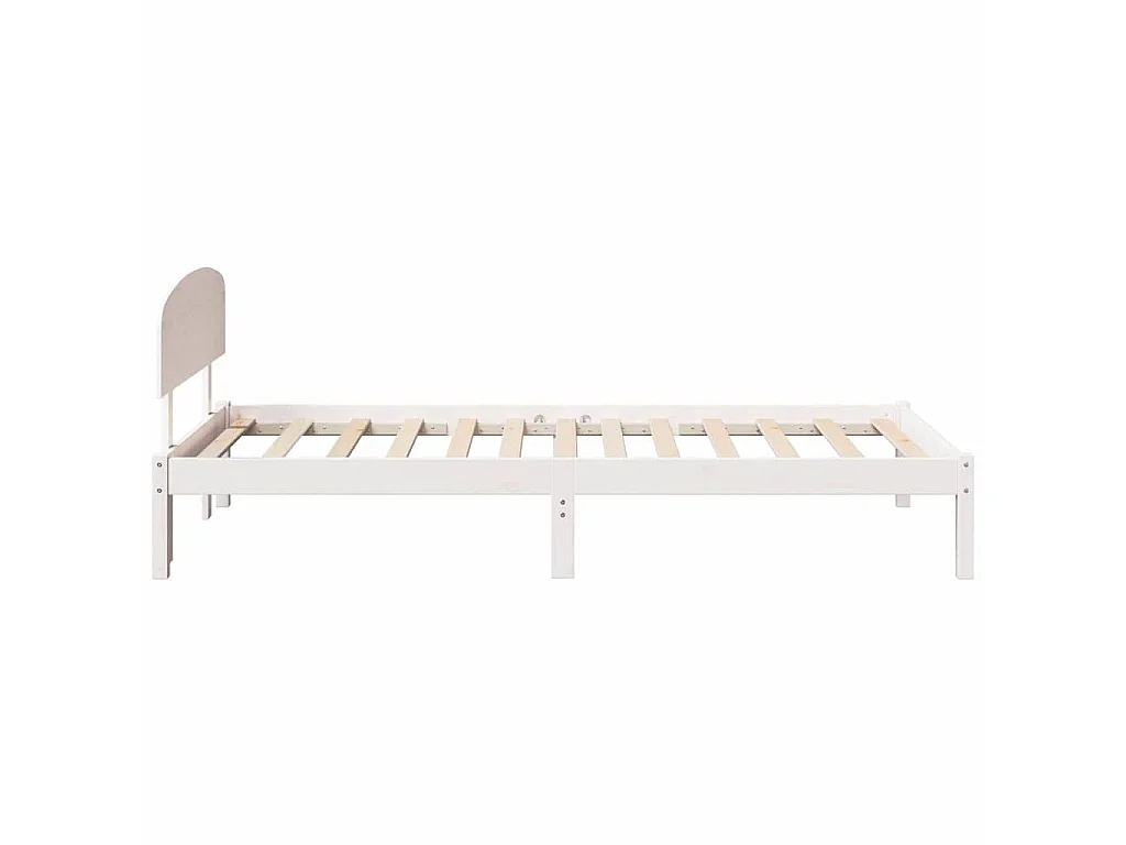 Bedframe met hoofdeinde Wit 80 x 200 cm Massief grenenhout