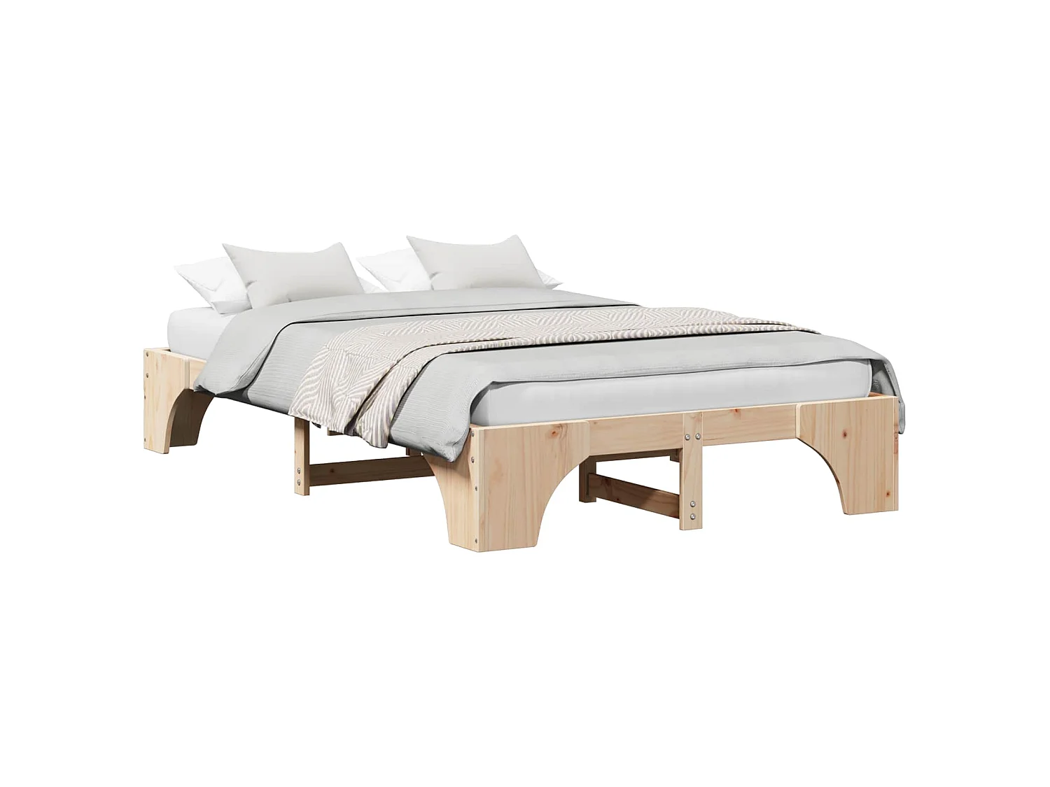 Cadre de lit Pin massif 120 x 190 cm Bois massif en pin