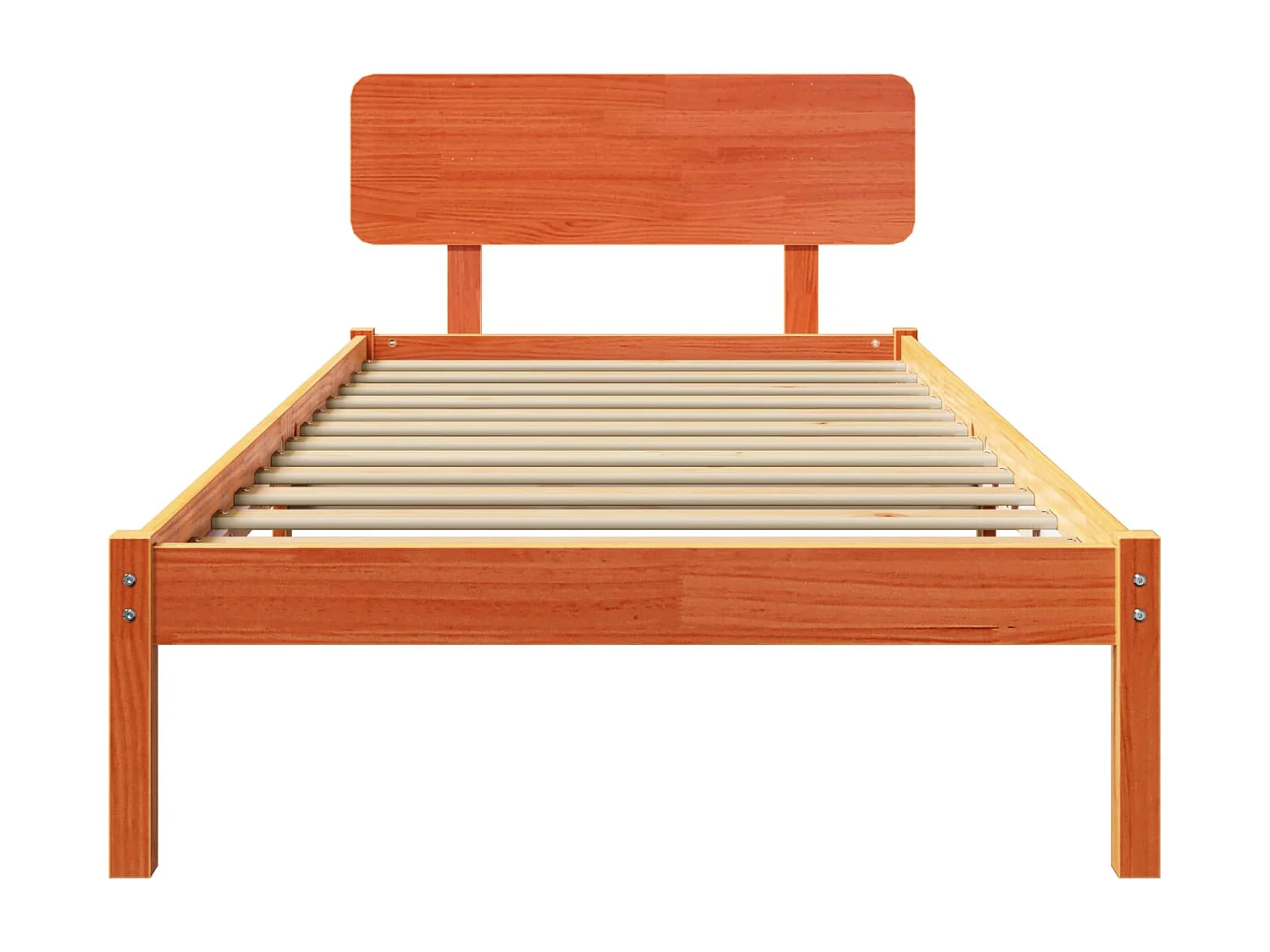 Cadre de lit avec tête de lit Brun cire 90 x 200 cm Pin massif