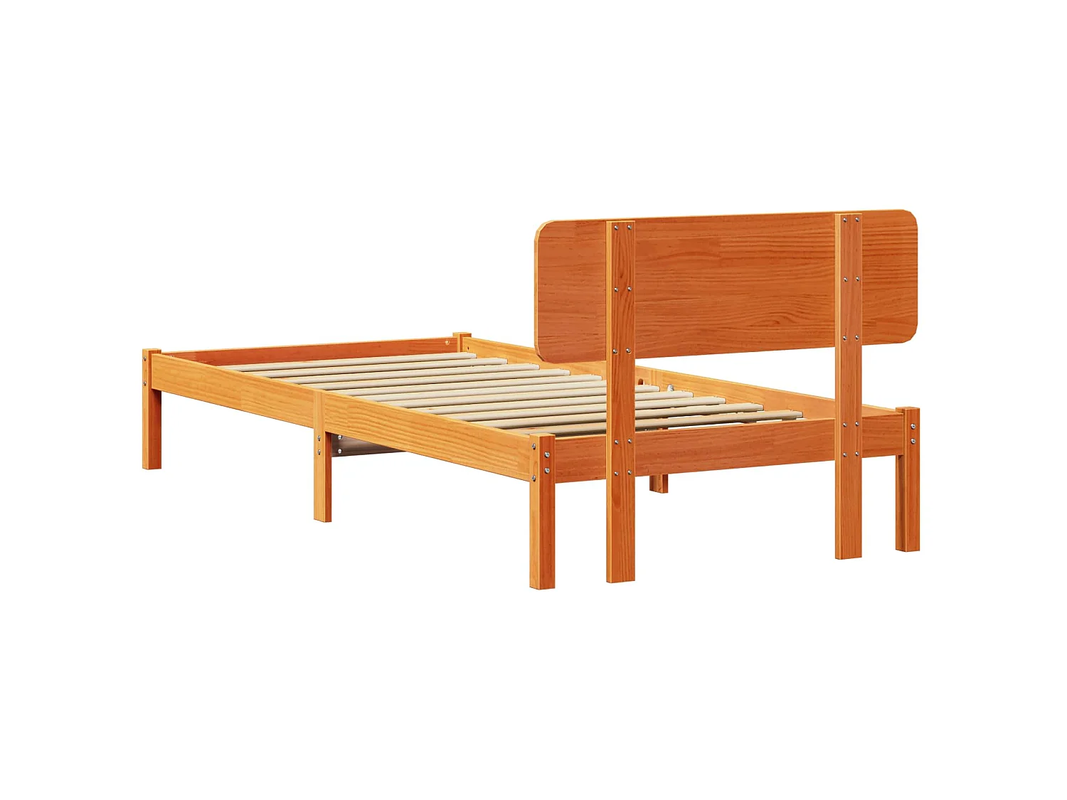 Bedframe met hoofdeinde Wasbruin 90 x 200 cm Massief grenenhout