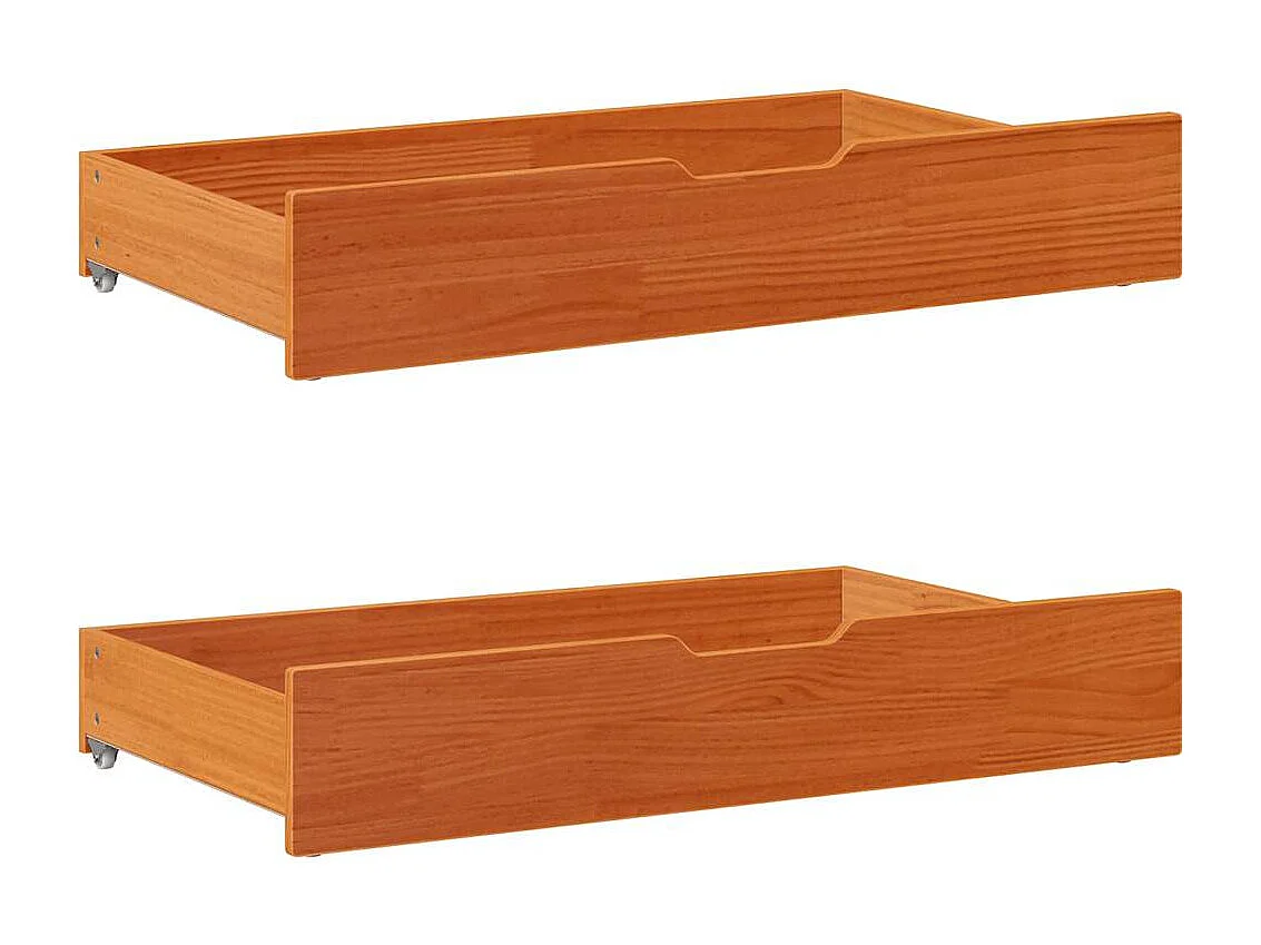 Bedframe zonder matras massief grenenhout wasbruin 100x200 cm