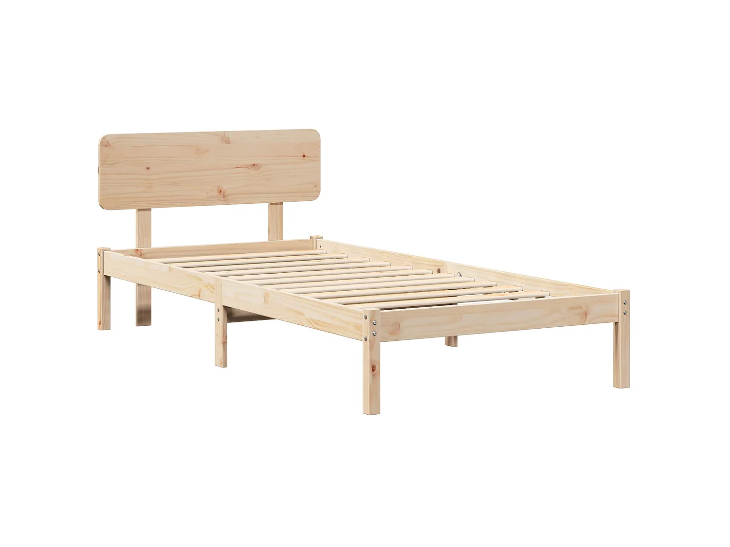 Cadre de lit avec tête de lit Naturel 90 x 190 cm Pin massif