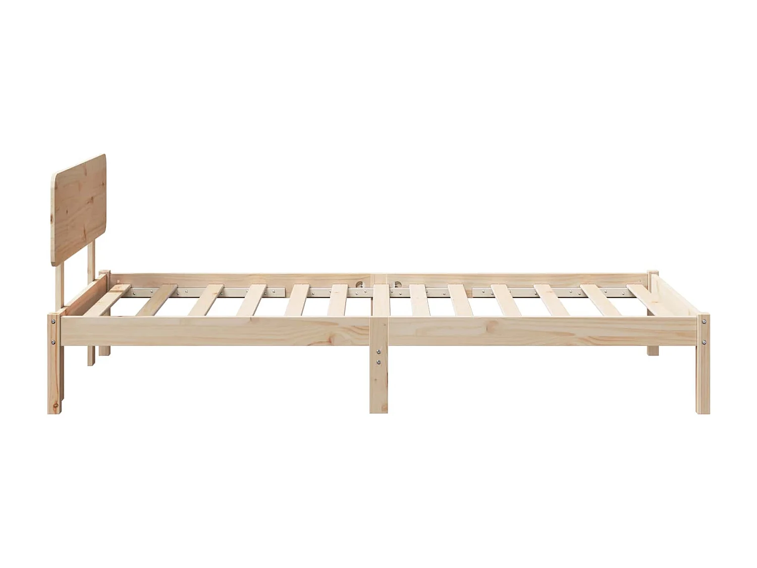 Cadre de lit avec tête de lit Naturel 90 x 190 cm Pin massif