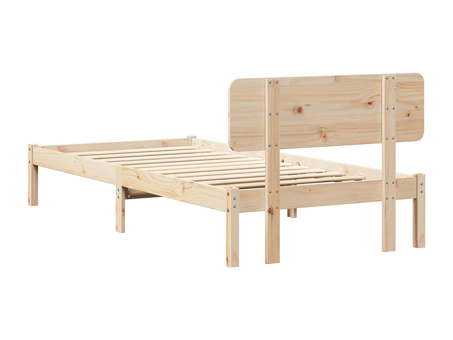 Cadre de lit avec tête de lit Naturel 90 x 190 cm Pin massif