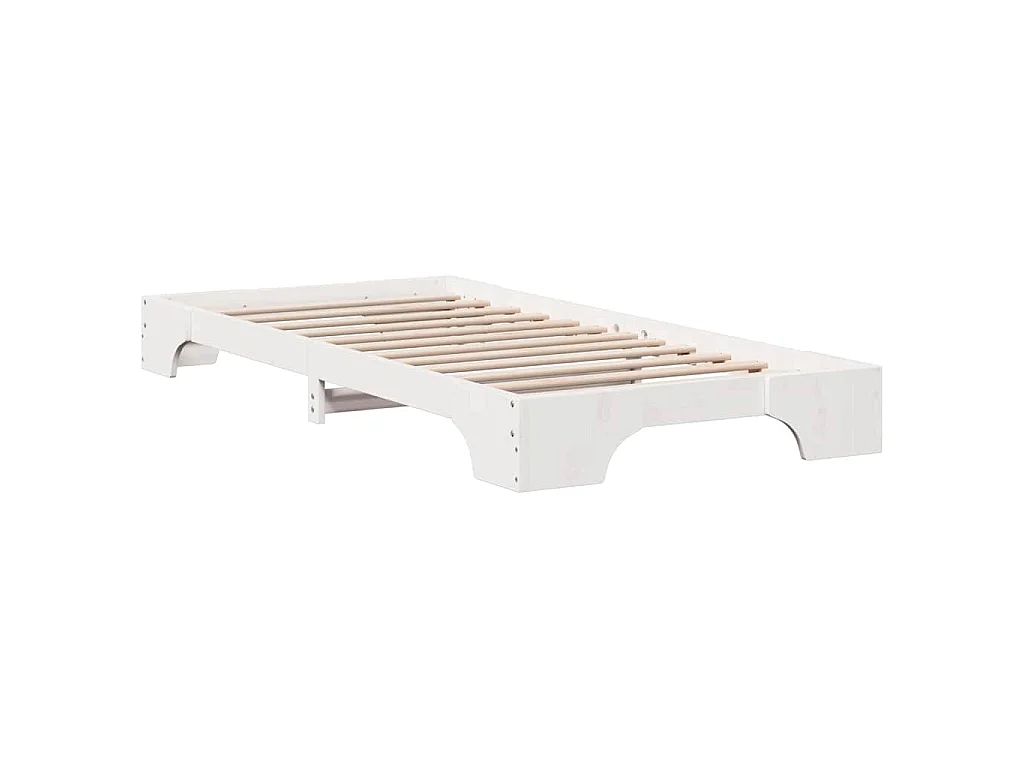 Cadre de lit Blanc 75 x 190 cm Pin massif