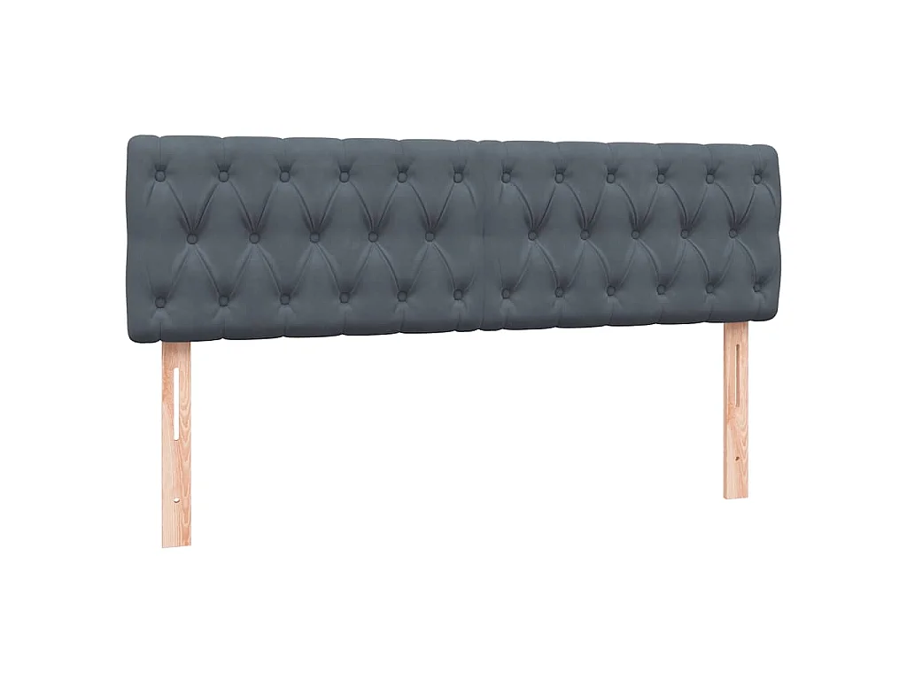 Cama box spring con colchón terciopelo gris oscuro 160x210 cm