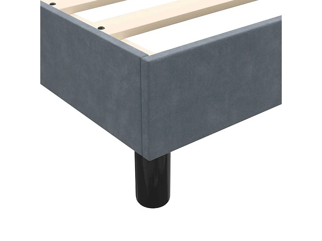 Cama box spring con colchón terciopelo gris oscuro 160x210 cm