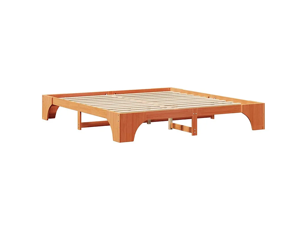 Cadre de lit Brun cire 180 x 200 cm Pin massif