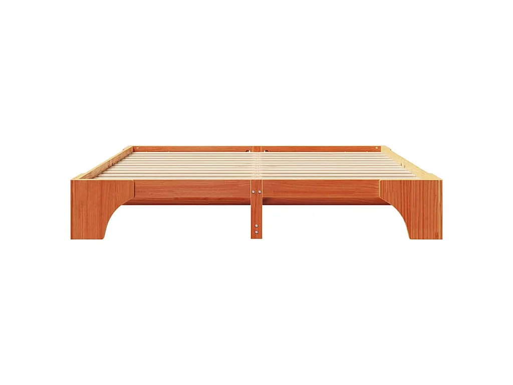 Cadre de lit Brun cire 180 x 200 cm Pin massif