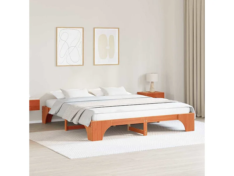 Estructura de cama Marrón cera 180 x 200 cm