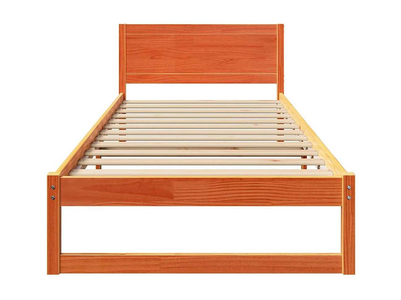 Cadre de lit avec tête de lit Brun cire 80 x 200 cm Pin massif