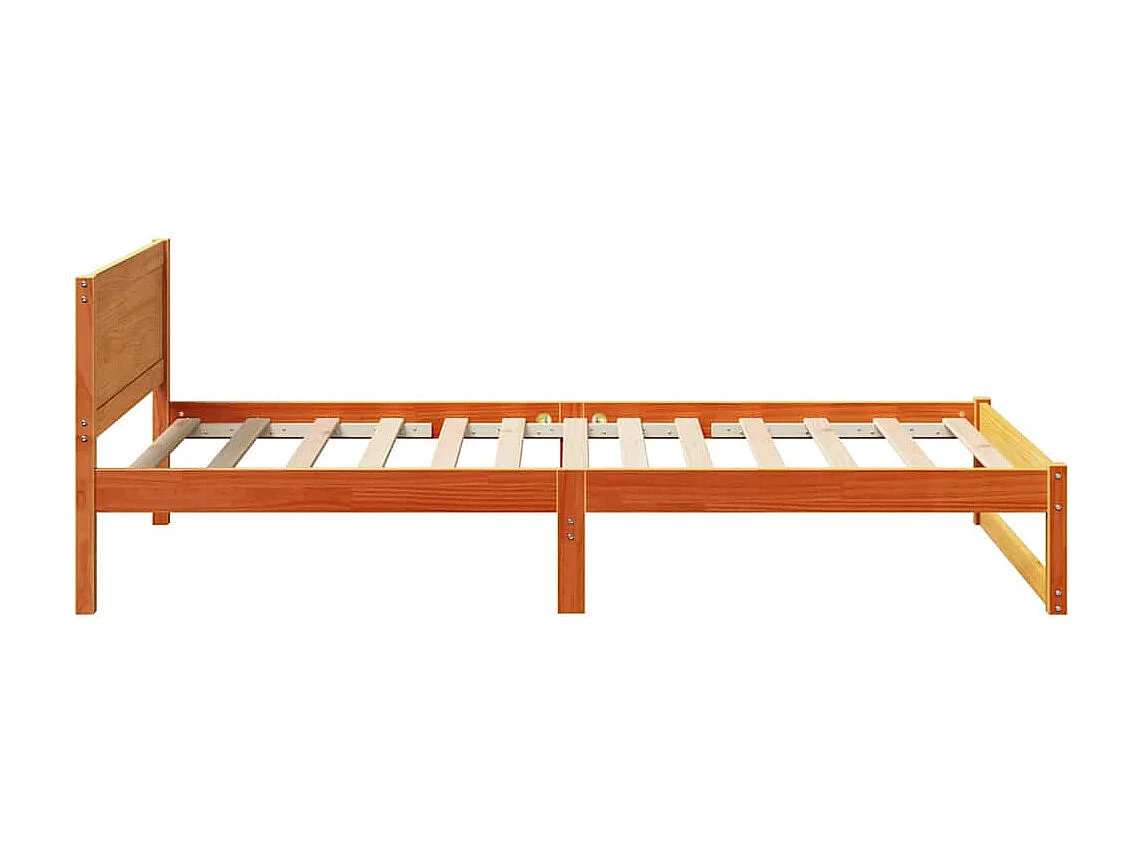 Cadre de lit avec tête de lit Brun cire 80 x 200 cm Pin massif