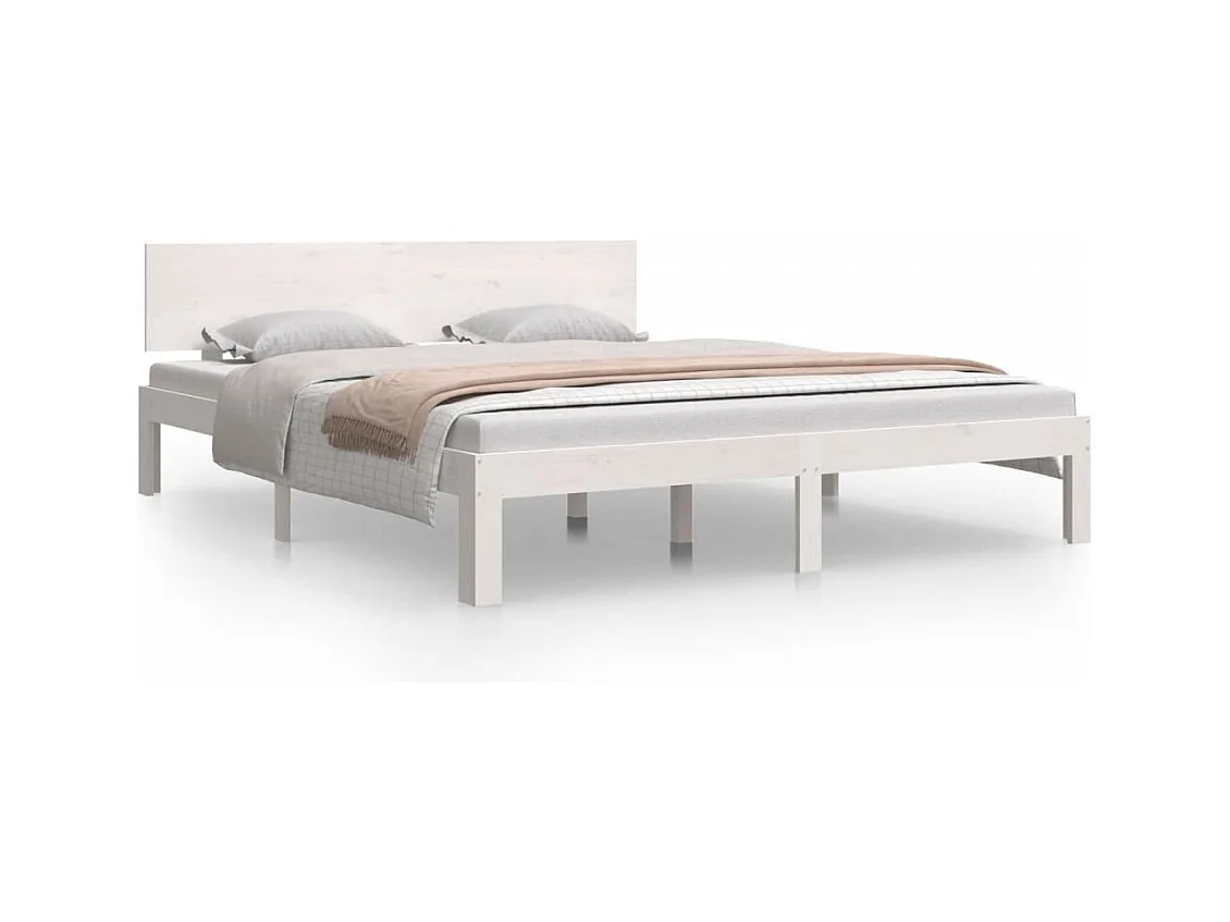 Estructura de cama sin colchón madera de pino blanco 160x200 cm