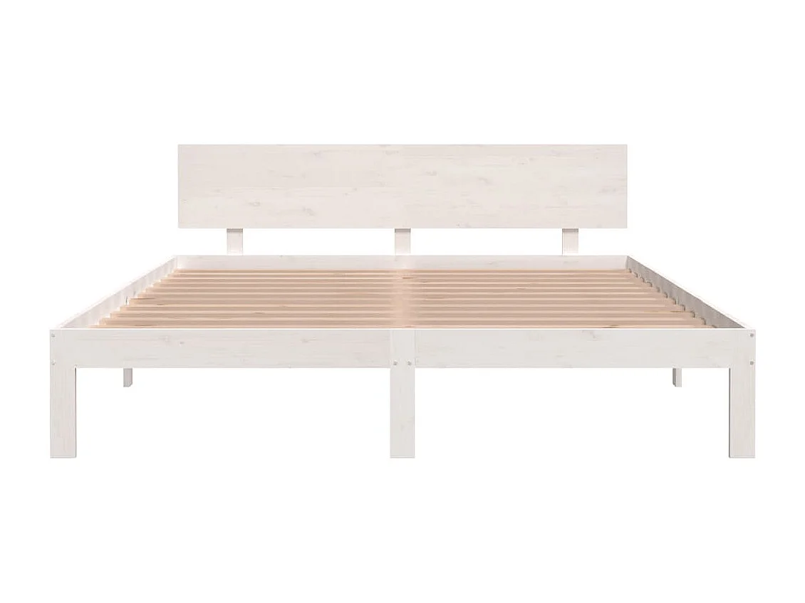 Estrutura de cama 160x200 cm pinho maciço branco