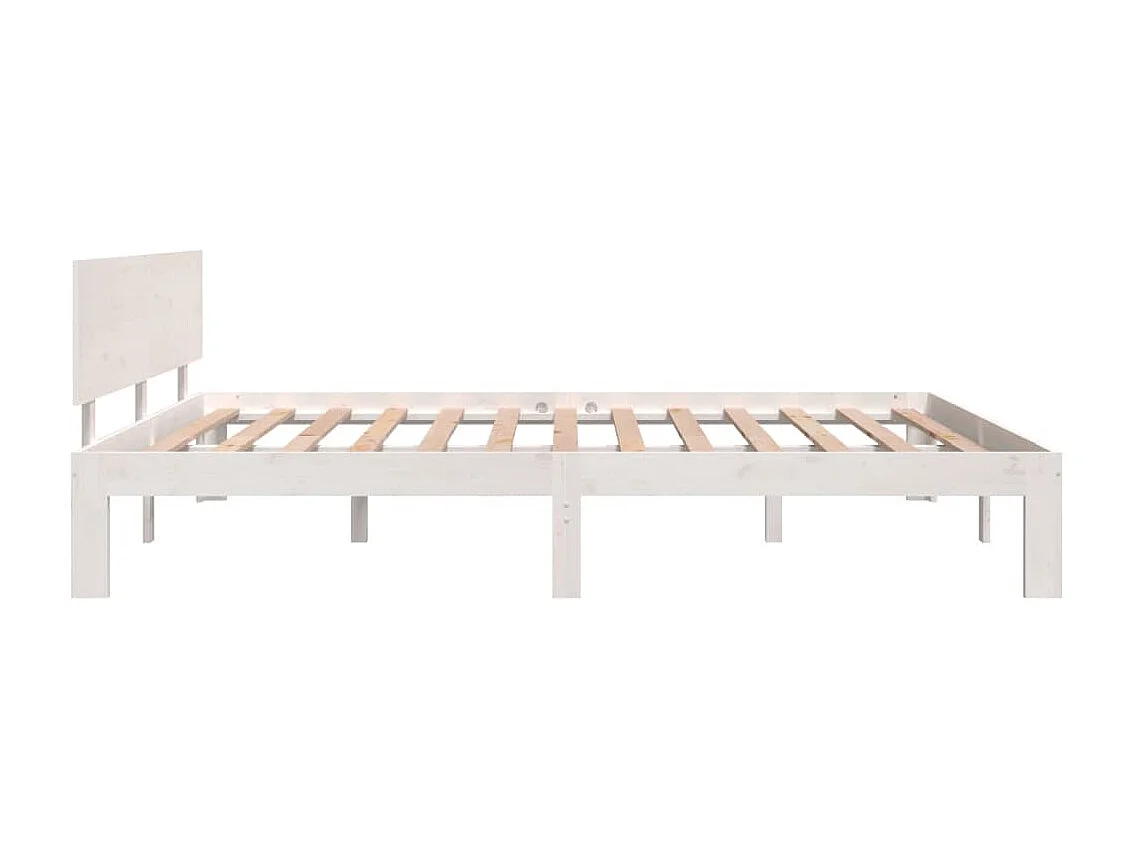 Estrutura de cama 160x200 cm pinho maciço branco