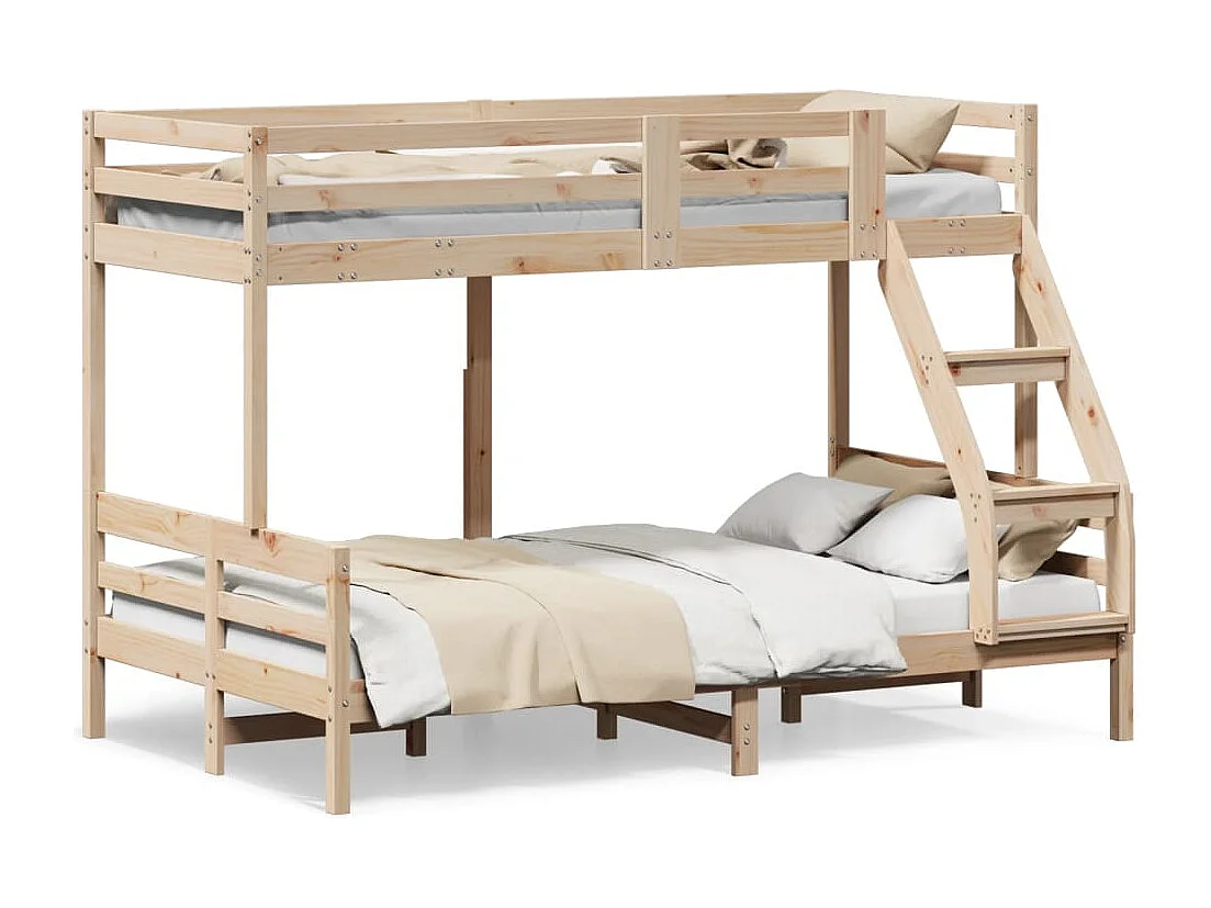 Letto a Castello 80x200/120x200 cm in Legno Massello di Pino