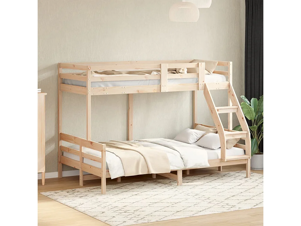 Letto a Castello 80x200/120x200 cm in Legno Massello di Pino