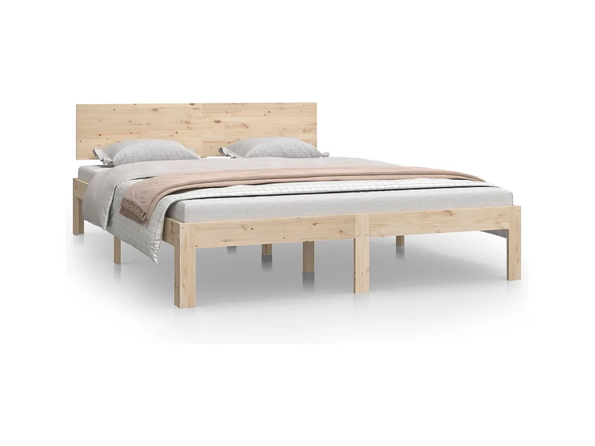 Cadre de lit sans matelas bois massif de pin 140x200 cm