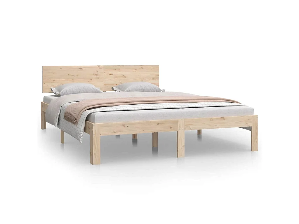 Cadre de lit sans matelas bois massif de pin 140x200 cm
