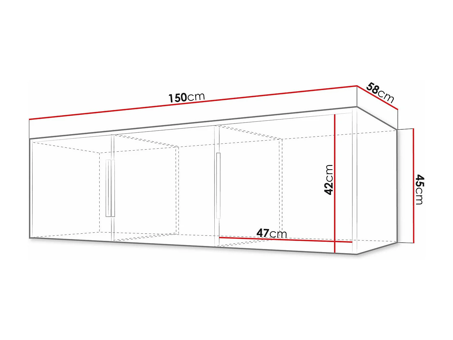 Armario Enolevo 106, Roble wotan|Negro, 200x150x58cm, Puertas de armario: Con bisagras