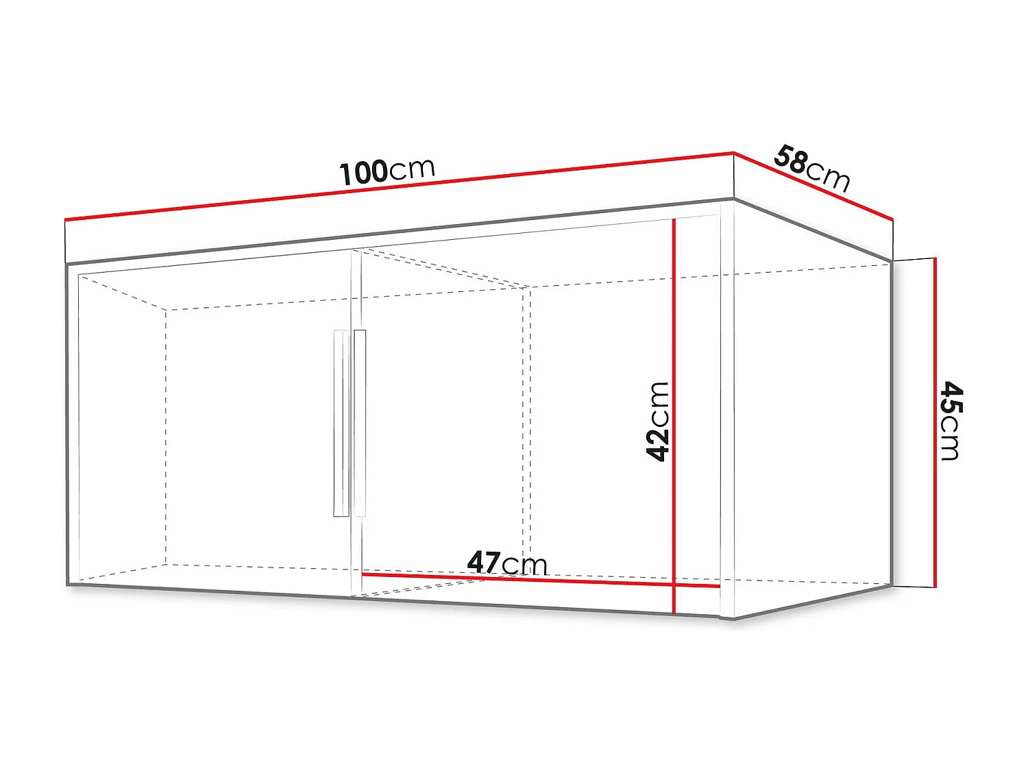 Armario Enolevo 104, Roble wotan|Negro, 200x100x58cm, Puertas de armario: Con bisagras
