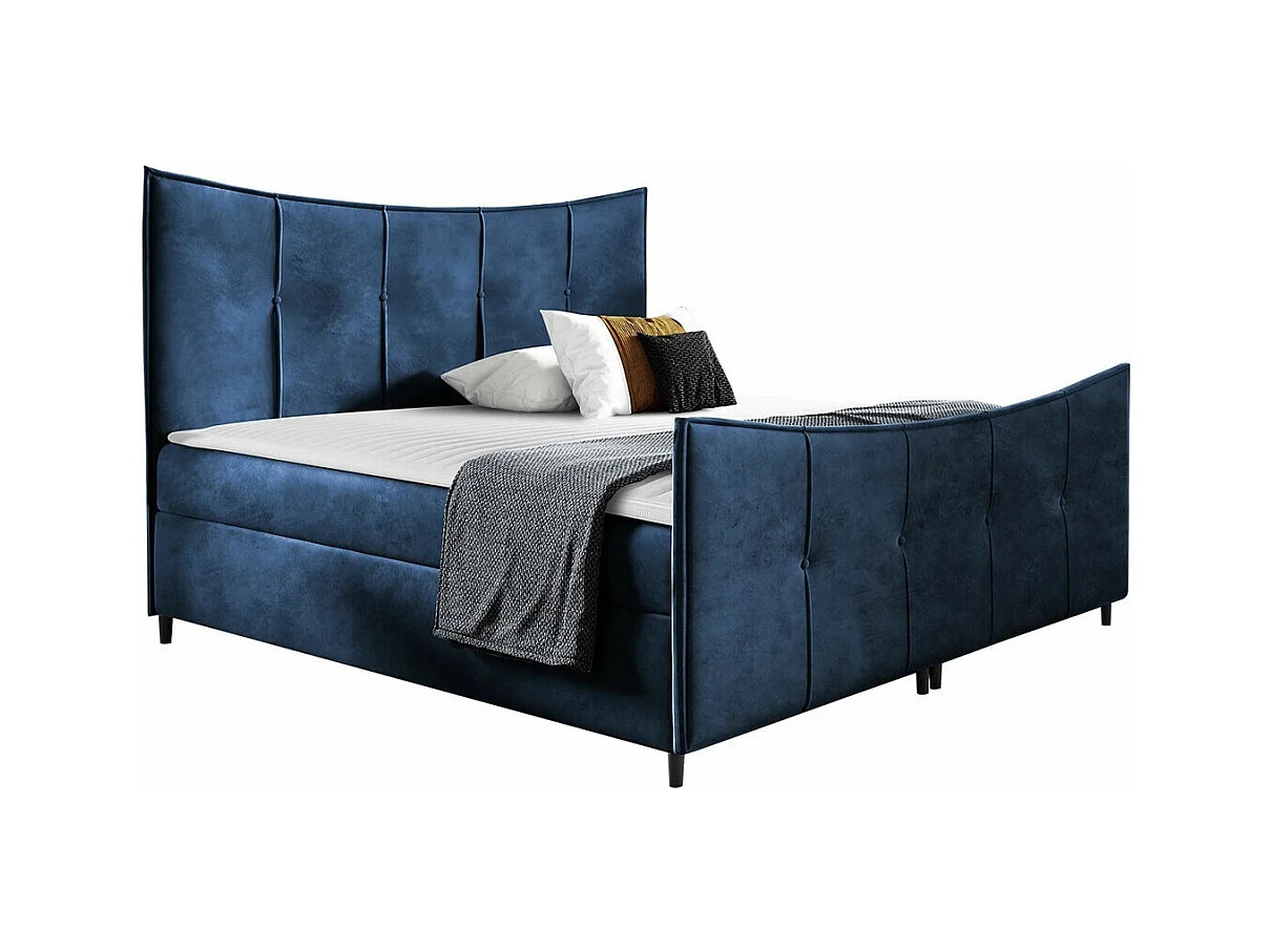 Cama continental Baltimore 177, Casal, Azul, Tecido, Estrados de cama