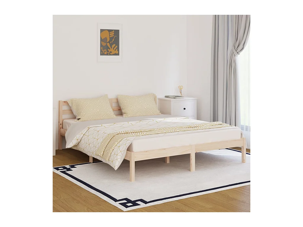 Cadre de lit sans matelas bois massif de pin 160x200 cm