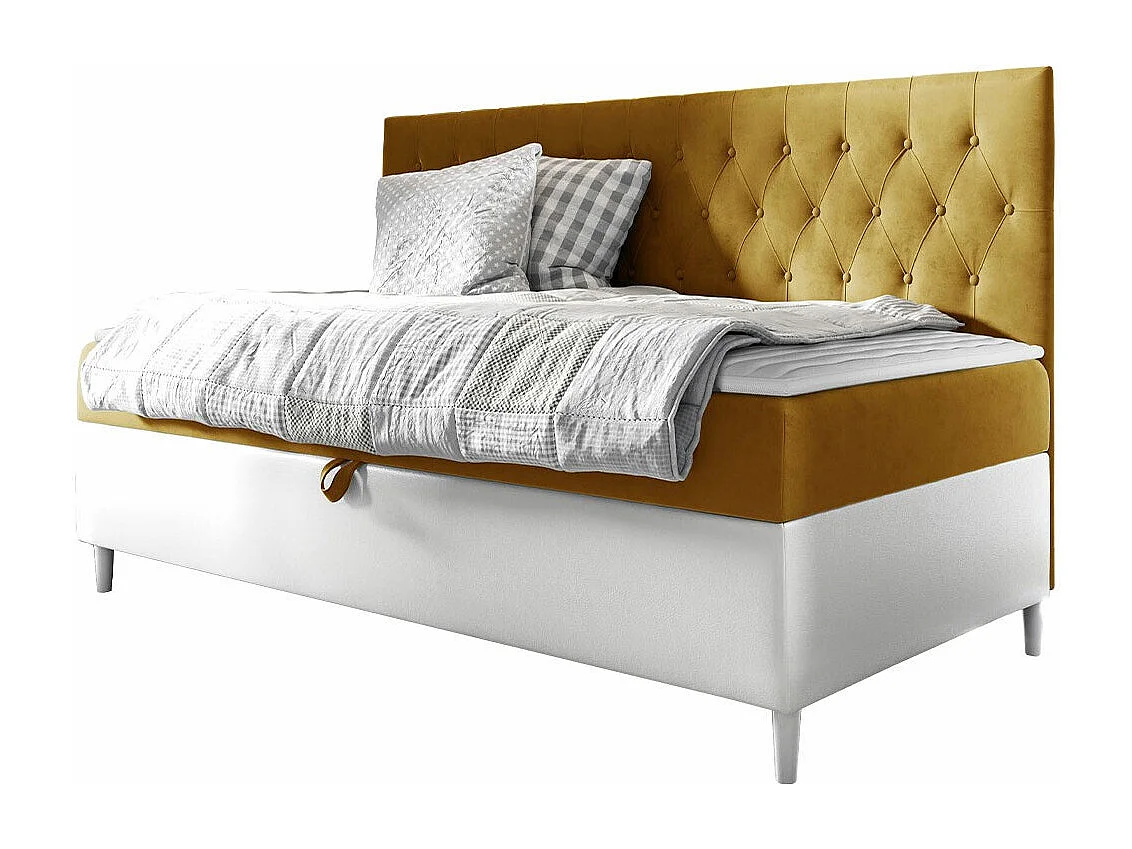 Cama continental Baltimore 166, Individuales, Continental, Amarillo, 80x200, Somieres,