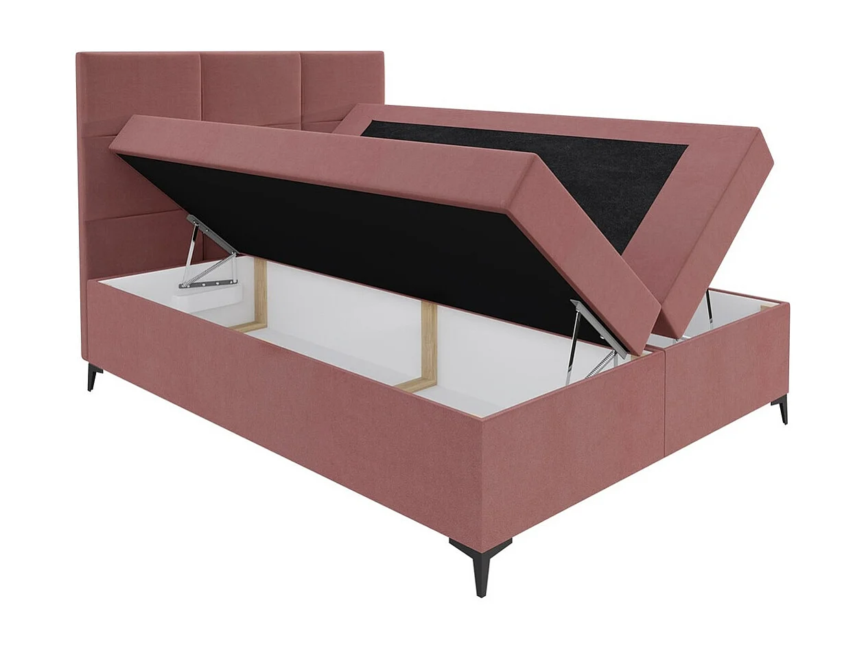 Cama continental Baltimore 133, Continental, Doble, Gris, 200x200, Tapiz, Somieres, 204cm