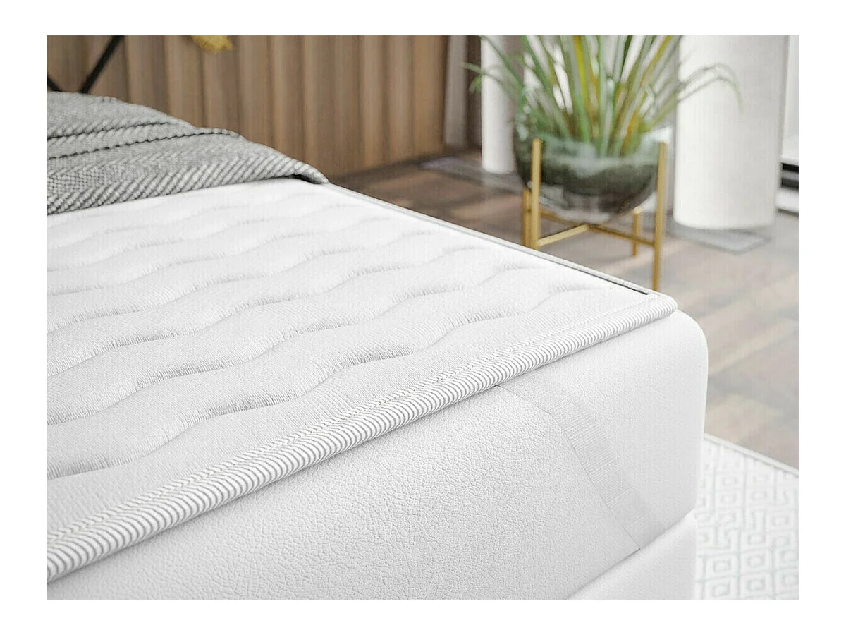 Cama continental Baltimore 173, Casal, Castanho claro, Tecido